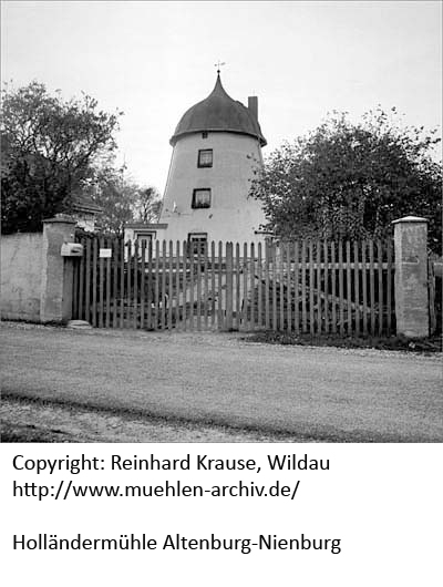 Fotografie aus der Sammlung von R. Krause, Turmwindmühle Altenburg-Nienburg